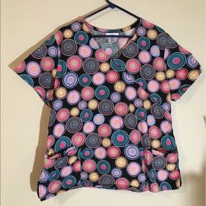 SB Scrubs Tops - SB Scrubs Multicolor Circle Pattern Scrub Top XL SB Scrubs Tops - SB Scrubs Multicolor Circle Pattern Scrub Top XL